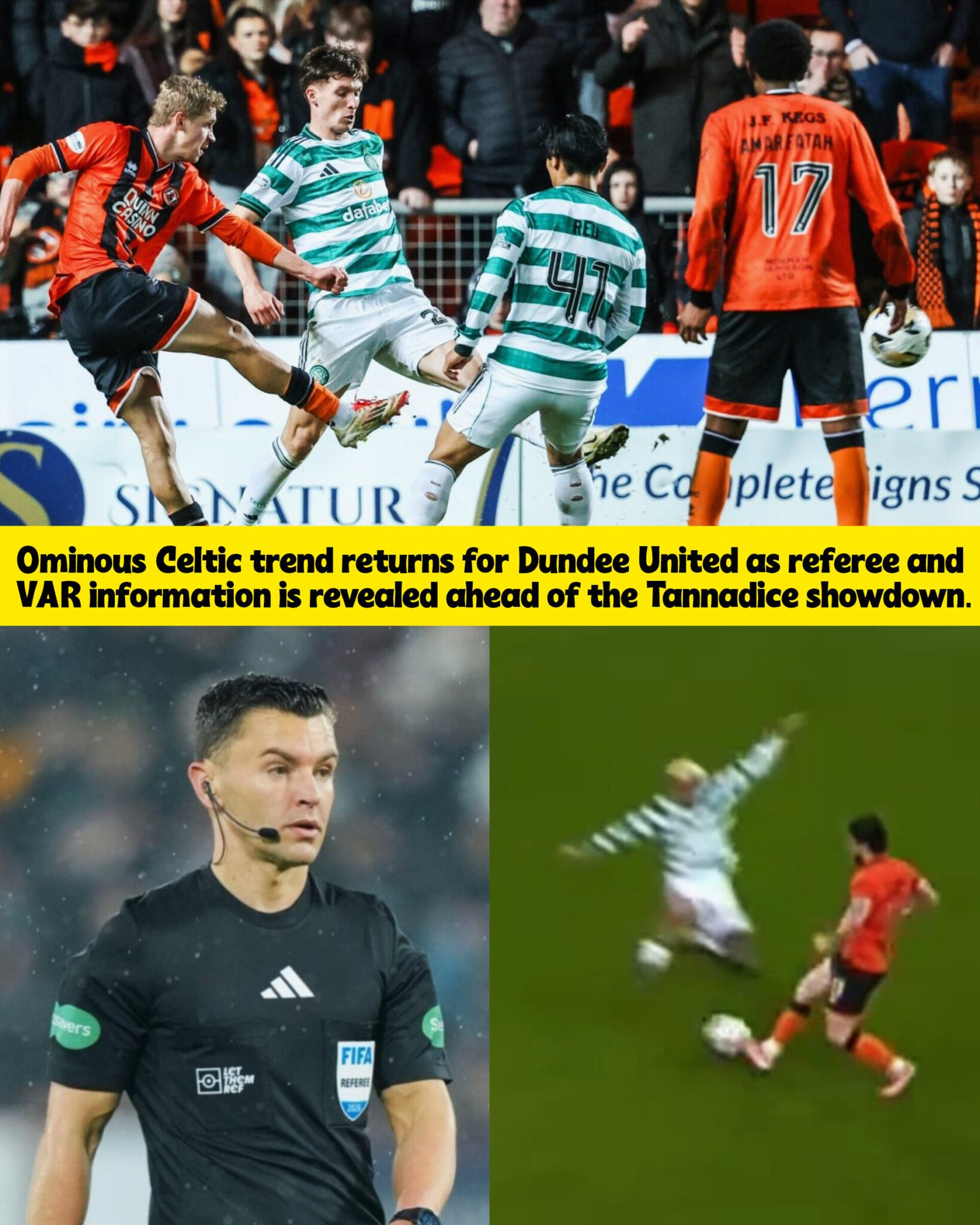Intimidating Pattern Dundee United confronts Celtic's intimidating pattern as referee and ...