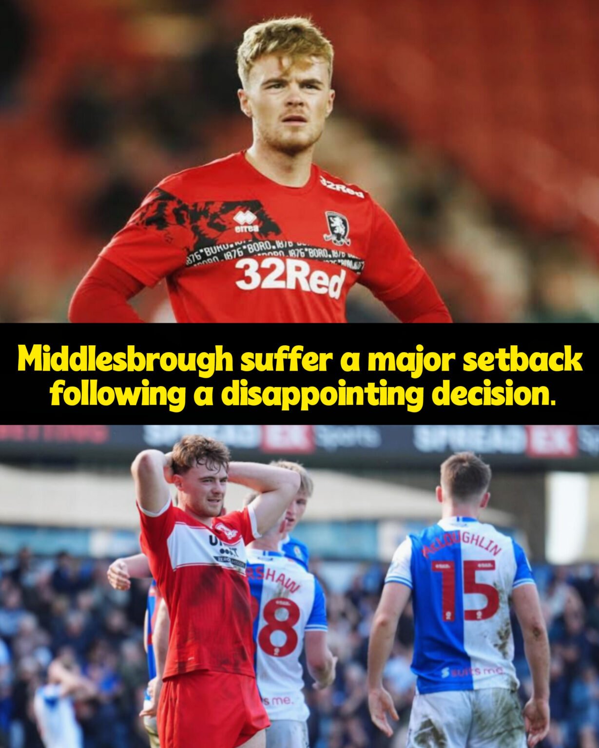 Major setback for Middlesbrough as a disappointing verdict is announced ...